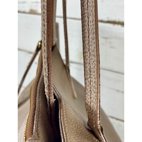 Lanvin Champagne Zippered Leather Tote - Picture 10 of 11